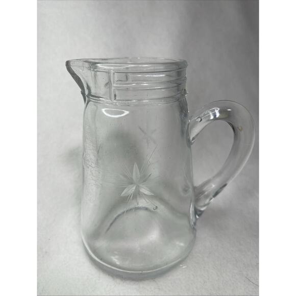 Cerve Italy Pitcher Clear Heavy Glass 4.5” Tall- Line W/0.25L- Heavy - Picture 1 of 7